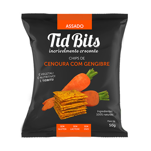 Chips de Cenoura com Gengibre TID BITS pacote 50 g